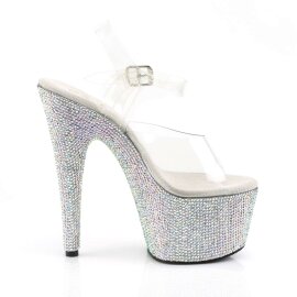 Pleaser Sandali BEJEWELED-708DM Trasparente/Argento Strass EU-38 / US-8