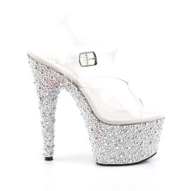 Pleaser Sandali BEJEWELED-708MS Trasparente/Argento Strass EU-35 / US-5