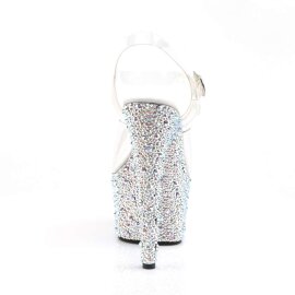 Pleaser Sandali BEJEWELED-708MS Trasparente/Argento Strass EU-37 / US-7