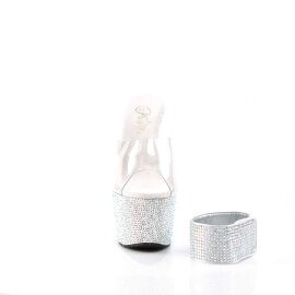 Pleaser Mules BEJEWELED-712RS Trasparente/Argento Multi...
