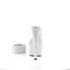 Pleaser Mules BEJEWELED-712RS Trasparente/Argento Multi Strass EU-38 / US-8