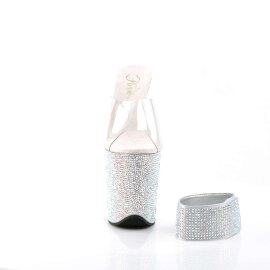 Pleaser Mules BEJEWELED-812RS Trasparente/Argento Multi...