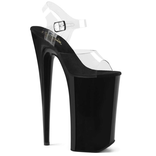 Pleaser Sandali BEYOND-008 Trasparente/Nero EU-41 / US-11