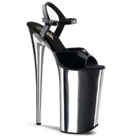 Pleaser Sandali BEYOND-009 Nero/Argento Cromato EU-39 / US-9