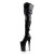Pleaser BEYOND-3028 Stivali Sopra Il Ginocchio Vernice Elasticizzato Nero/Nero EU-39 / US-9