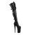 Pleaser BEYOND-3028 Stivali Sopra Il Ginocchio Similpelle Elasticizzato Nero/Nero Opaco EU-35 / US-5