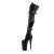 Pleaser BEYOND-3028 Stivali Sopra Il Ginocchio Similpelle Elasticizzato Nero/Nero Opaco EU-39 / US-9