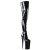 Pleaser BEYOND-4000 Stivali Sopra Il Ginocchio Vernice Elasticizzato Nero/Nero EU-38 / US-8