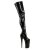 Pleaser BEYOND-4000 Stivali Sopra Il Ginocchio Vernice Elasticizzato Nero/Nero EU-38 / US-8