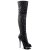 Pleaser BLONDIE-R-3011 Stivali Sopra Il Ginocchio - Nero Glitter/Nero EU-40 / US-10
