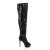 Pleaser BLONDIE-R-3011 Stivali Sopra Il Ginocchio - Nero Glitter/Nero EU-40 / US-10