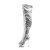 Pleaser BLONDIE-R-3011 Stivali Sopra Il Ginocchio - Glitter Argento/ Argento Cromato EU-38 / US-8