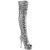 Pleaser BLONDIE-R-3011 Stivali Sopra Il Ginocchio - Glitter Argento/ Argento Cromato EU-39 / US-9