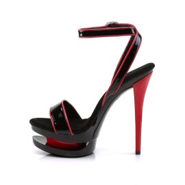 Pleaser Sandali BLONDIE-631-2 Vernice Nero-Rosso/Nero-Rosso EU-35 / US-5