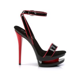 Pleaser Sandali BLONDIE-631-2 Vernice Nero-Rosso/Nero-Rosso EU-35 / US-5