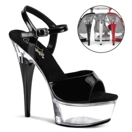 Pleaser Sandali CAPTIVA-609 Vernice Nero/Trasparente...