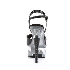 Pleaser Sandali CAPTIVA-609 Vernice Nero/Trasparente EU-35 / US-5