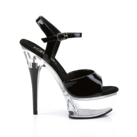 Pleaser Sandali CAPTIVA-609 Vernice Nero/Trasparente EU-35 / US-5