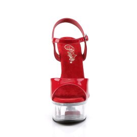 Pleaser Sandali CAPTIVA-609 Vernice Rosso/Trasparente EU-35 / US-5