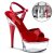 Pleaser Sandali CAPTIVA-609 Vernice Rosso/Trasparente EU-35 / US-5