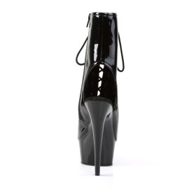 Pleaser DELIGHT-1016 Stivaletti - Vernice Nero/Nero EU-35 / US-5