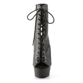 Pleaser DELIGHT-1016 Stivaletti - Similpelle Nero/Nero Opaco EU-38 / US-8