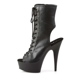 Pleaser DELIGHT-1016 Stivaletti - Similpelle Nero/Nero Opaco EU-38 / US-8