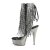 Pleaser DELIGHT-1017RSF Stivaletti - Trasparente-Nero/Peltro Scuro Cromato EU-35 / US-5