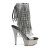 Pleaser DELIGHT-1017RSF Stivaletti - Trasparente-Nero/Peltro Scuro Cromato EU-35 / US-5