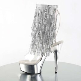 Pleaser DELIGHT-1017RSF Stivaletti - Trasparente-Argento/ArgentoCromato EU-39 / US-9