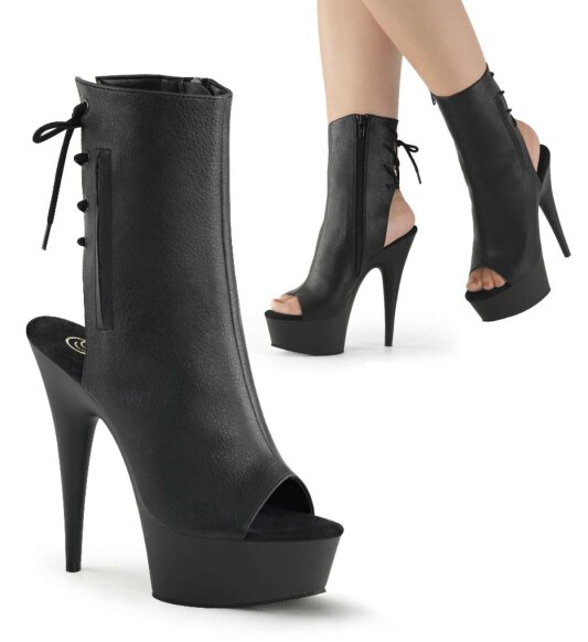 Pleaser DELIGHT-1018 Stivaletti - Similpelle Nero/Nero EU-36 / US-6