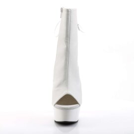 Pleaser DELIGHT-1018 Stivaletti - Similpelle Bianco/Bianco EU-40 / US-10