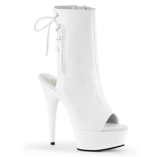 Pleaser DELIGHT-1018 Stivaletti - Similpelle Bianco/Bianco EU-35 / US-5