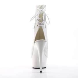 Pleaser DELIGHT-1018 Stivaletti - Similpelle Bianco/Bianco EU-35 / US-5