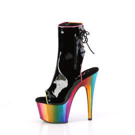 Pleaser ADORE-1018RC-02 Stivaletti Con Plateau Vernice Cromato Nero Multicolore