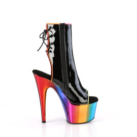 Pleaser ADORE-1018RC-02 Stivaletti Con Plateau Vernice Cromato Nero Multicolore
