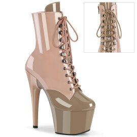 Pleaser ADORE-1020DC Stivaletti Con Plateau Vernice Beige