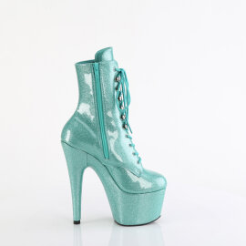 Pleaser ADORE-1020GP Stivaletti Con Plateau Vernice Glitter Turchese