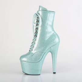 Pleaser ADORE-1020GP Stivaletti Con Plateau Vernice Glitter Verde Menta