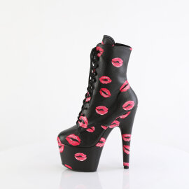Pleaser ADORE-1020KISSES Stivaletti Con Plateau Similpelle Nero
