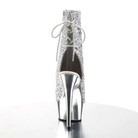Pleaser DELIGHT-1018G Stivaletti - Argento Glitter/Argento Cromato EU-35 / US-5