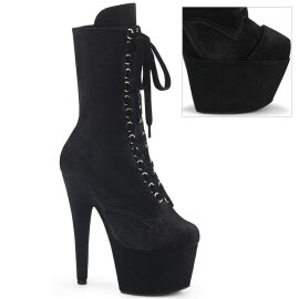 Pleaser ADORE-1045VEL Stivaletti Con Plateau Velluto Nero