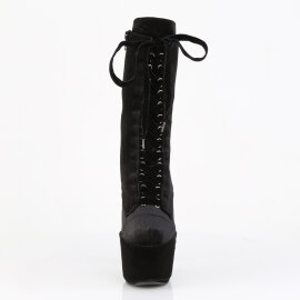Pleaser ADORE-1045VEL Stivaletti Con Plateau Velluto Nero