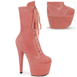 Pleaser ADORE-1045VEL Stivaletti Con Plateau Velluto Rosa