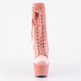 Pleaser ADORE-1045VEL Stivaletti Con Plateau Velluto Rosa