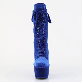 Pleaser ADORE-1045VEL Stivaletti Con Plateau Velluto Blu
