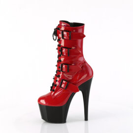 Pleaser ADORE-1046TT Stivaletti Con Plateau Vernice Holo Rosso