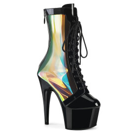 Pleaser ADORE-1047 Stivaletti Con Plateau Vernice Holo Nero
