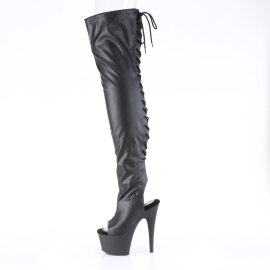 Pleaser ADORE-3017 Stivali Sopra Il Ginocchio Con Plateau Pitonato Nero