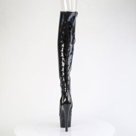 Pleaser ADORE-3019HWR Stivali Sopra Il Ginocchio Con Plateau Holo Nero